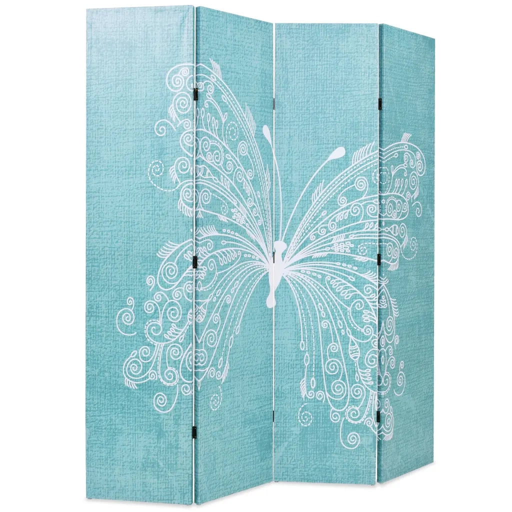 Divisorio Ambienti | Divider per stanze | Paravento Pieghevole 160x170 cm Stampa Farfalla Blu