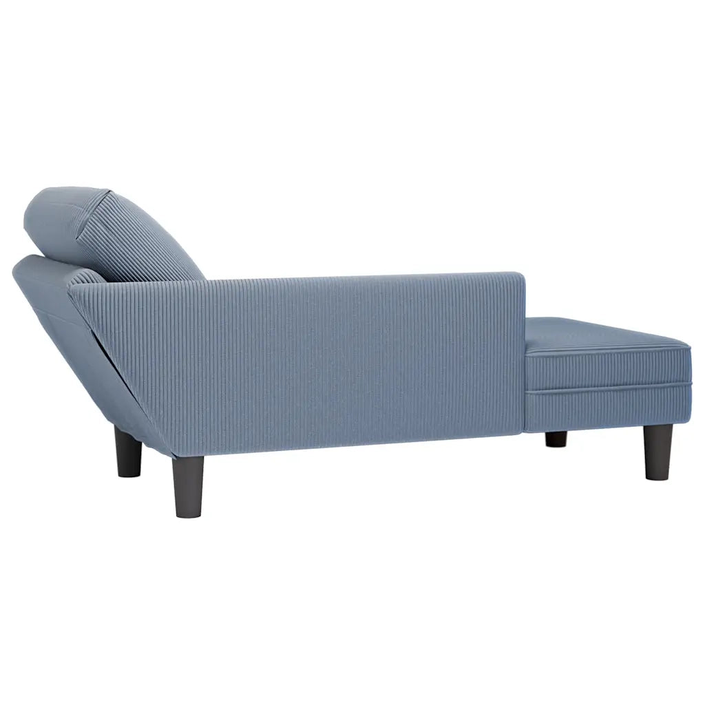 Sdraio con Cuscino Destro in Velluto a Coste Blu 4009818