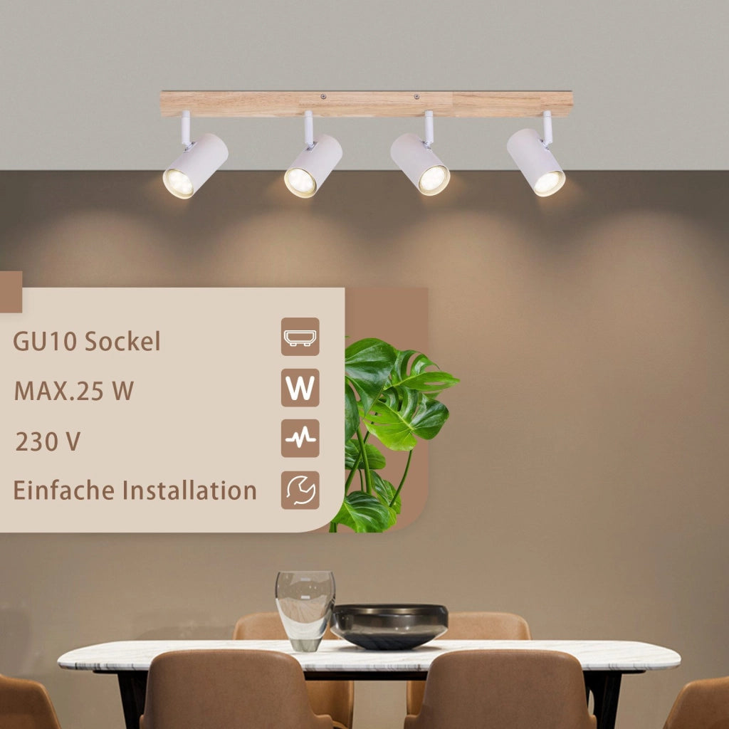 ZMH Faretto da soffitto bianchi 4 fiamme per corridoio camera letto