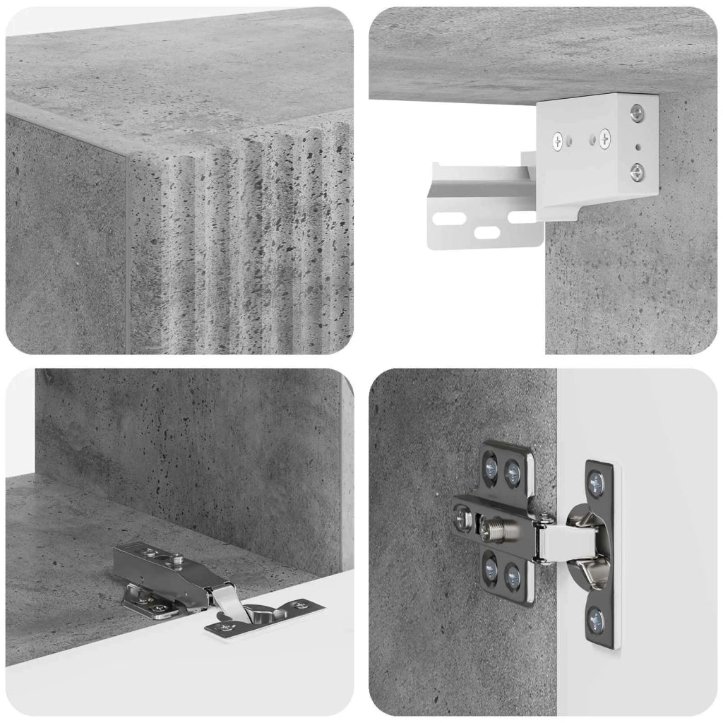 Set mobile TV 6 pcs Grigio cemento Legno multistrato 3409108