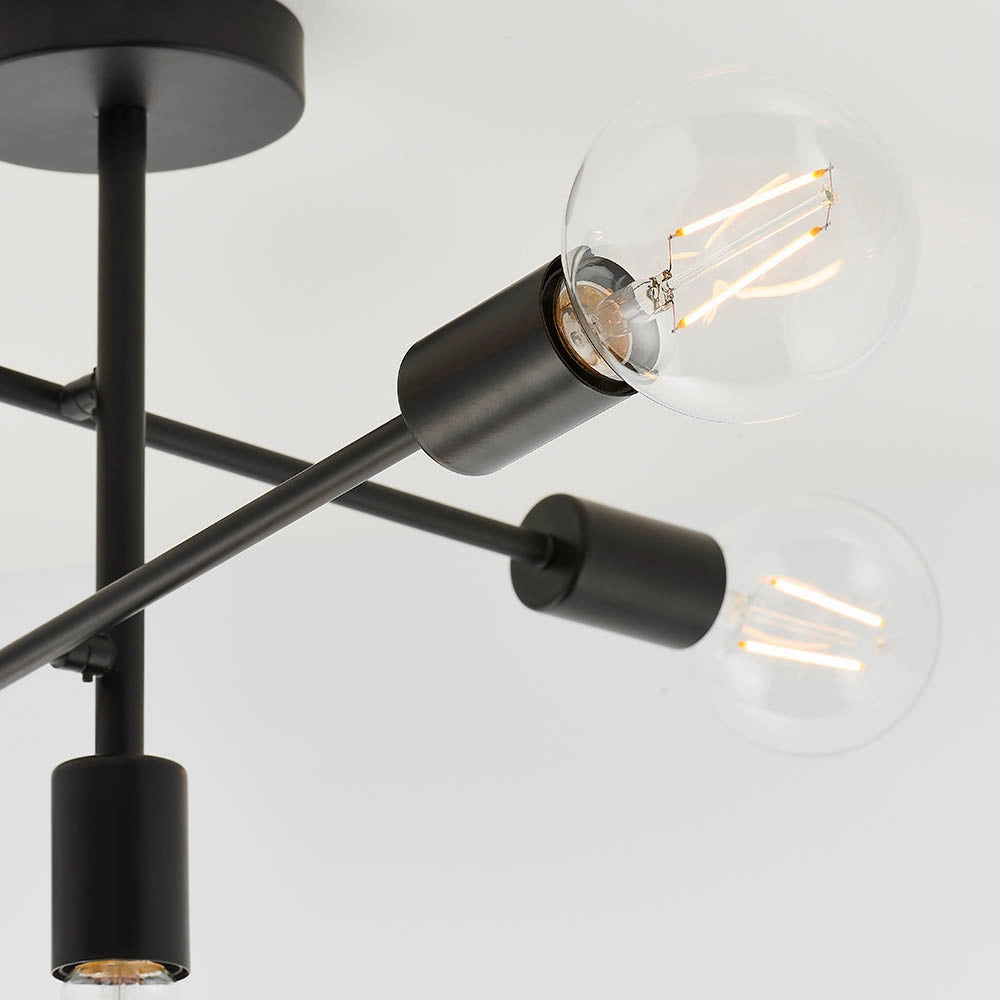Plafoniera loft nera opaca Studio Endon 5xE27 40W metallo
