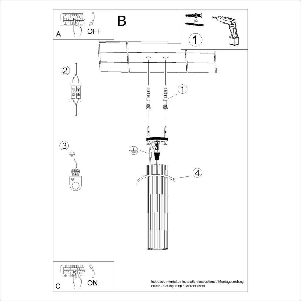 Spot soffitto tondo bianco rigato 30 cm GU10 Pure Lume