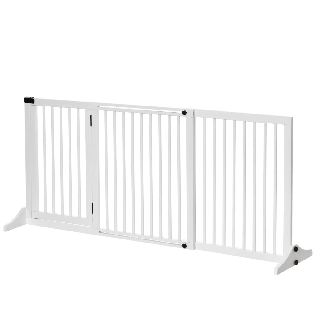 Cancello per Cani ¨C zephmum ¨C Bianco 113-166x71 cm Legno