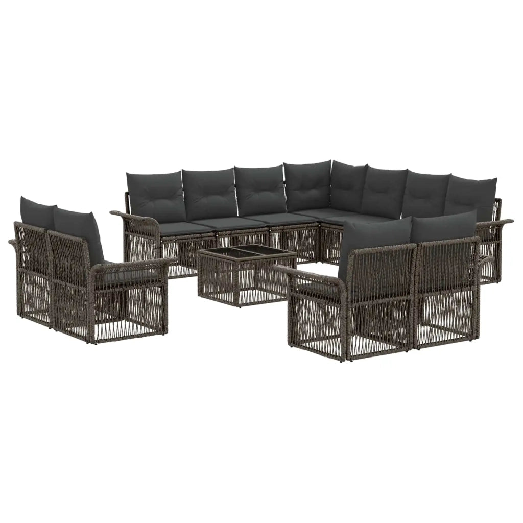 Set Divano da Giardino 12 pz Grigio e Grigio Scuro polyrattan 3435002