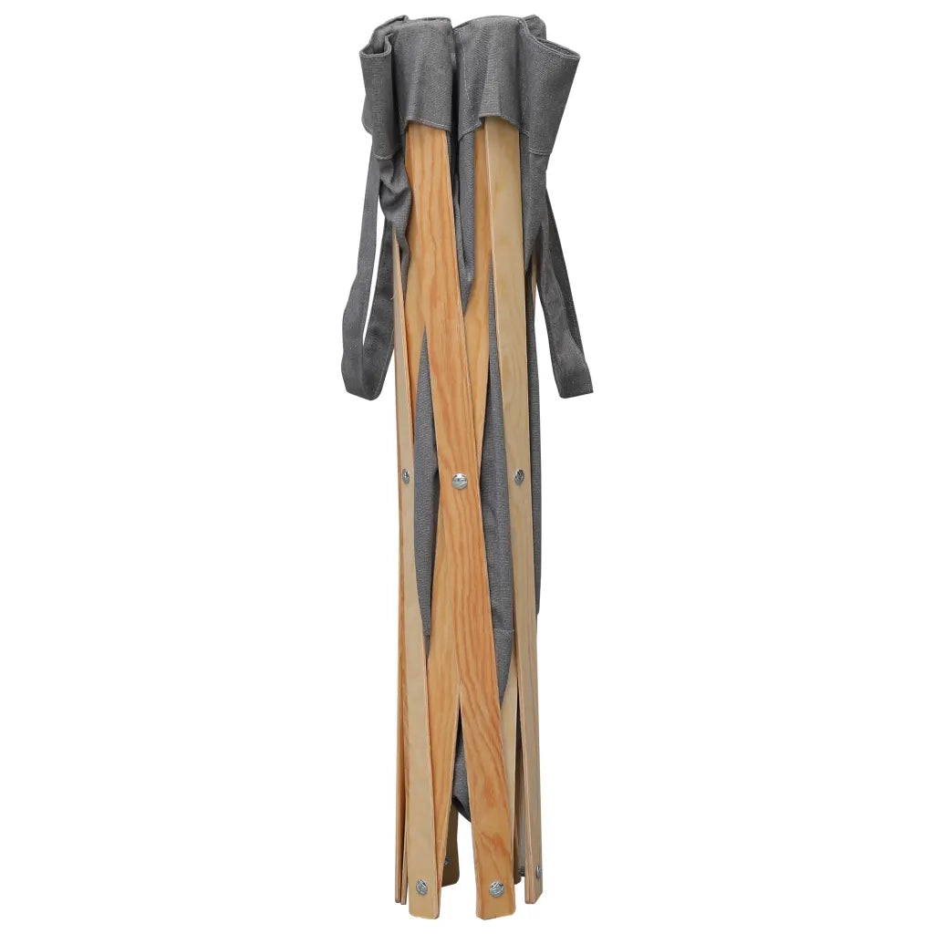 Cesto della Biancheria Pieghevole Grigio Legno e Tessuto 284228