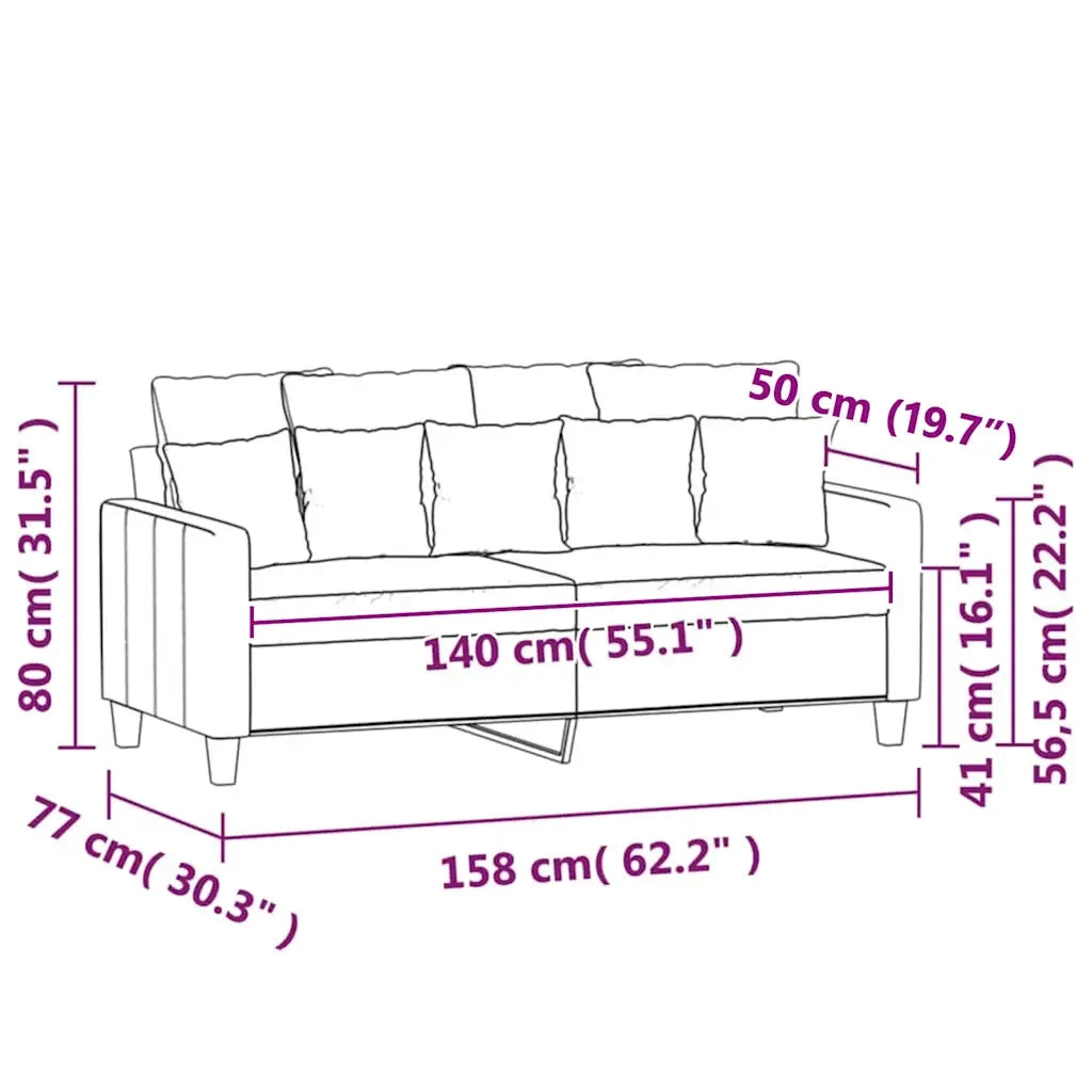 Divano a 2 Posti-Sofa 2 Posti Blu 140 cm in Velluto 765478