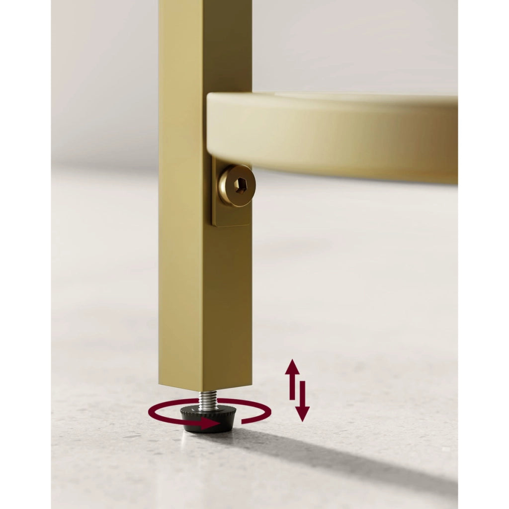 Scaffale angolare di design a arco in oro e vetro