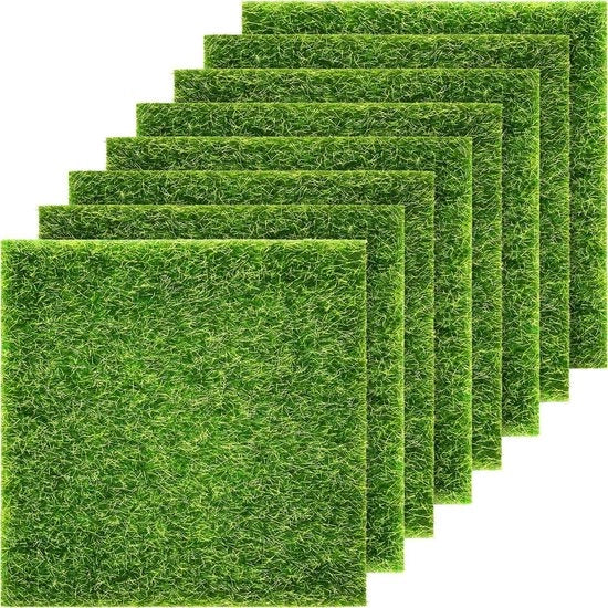 Erba sintetica per miniature - Set di 8 - 15 x 15 cm
