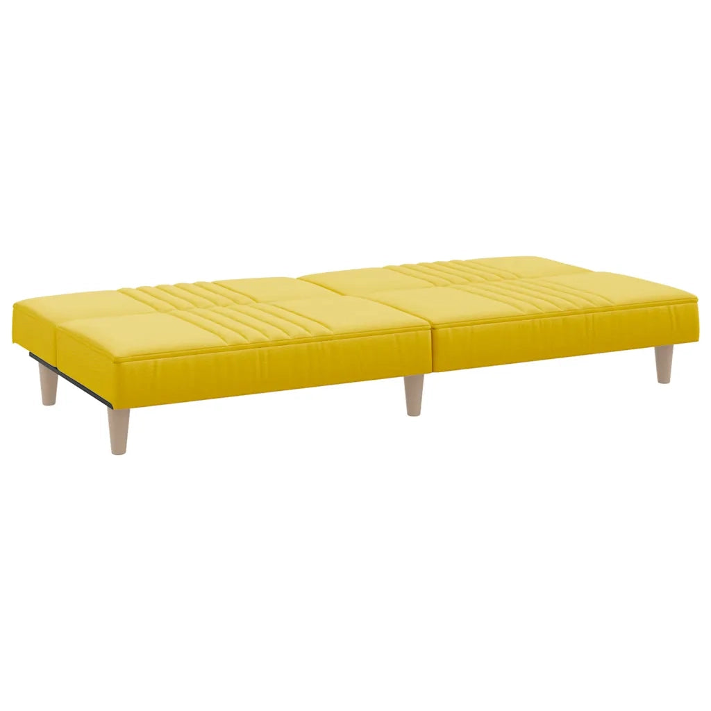 Divano Letto Giallo Chiaro in Tessuto 351885
