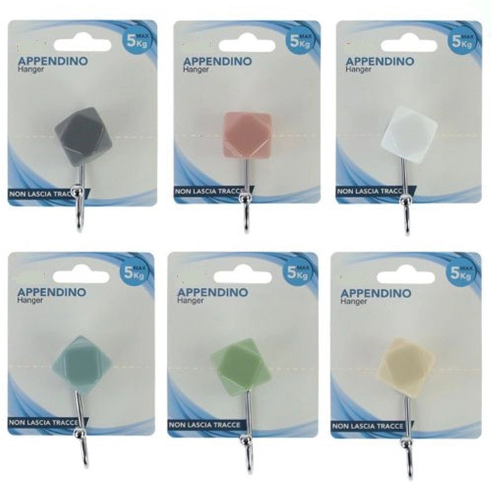 Trade Shop - Gancio Appendino Adesivo Appendiabiti Parete Casa Cucina Bagno Quadro Colorato 10802 -
