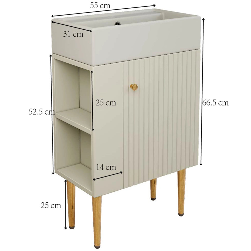 Mobile bagno con lavabo integrato; pannello tridimensionale; MDF; bianco