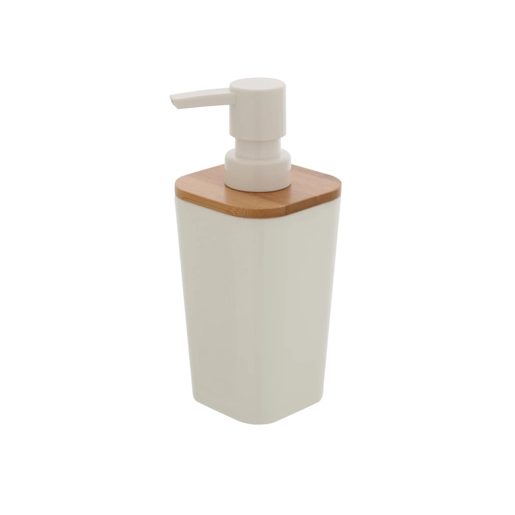 Set completo 4 accessori bagno bianco effetto legno | Bamboo