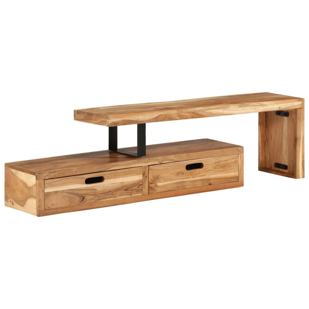 Mobile porta TV multimediale mensola per TV credenza per TV sala da pranzo soggiorno camera da letto legno massello di acacia marrone 02_0026957