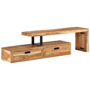 Mobile porta TV multimediale mensola per TV credenza per TV sala da pranzo soggiorno camera da letto legno massello di acacia marrone 02_0026957