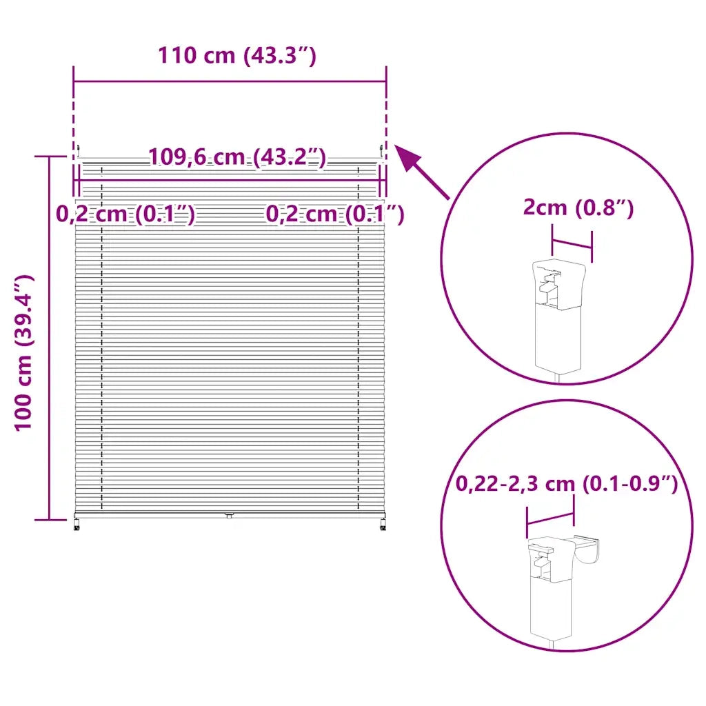 Tenda plissè 110x100cm Crema 240645