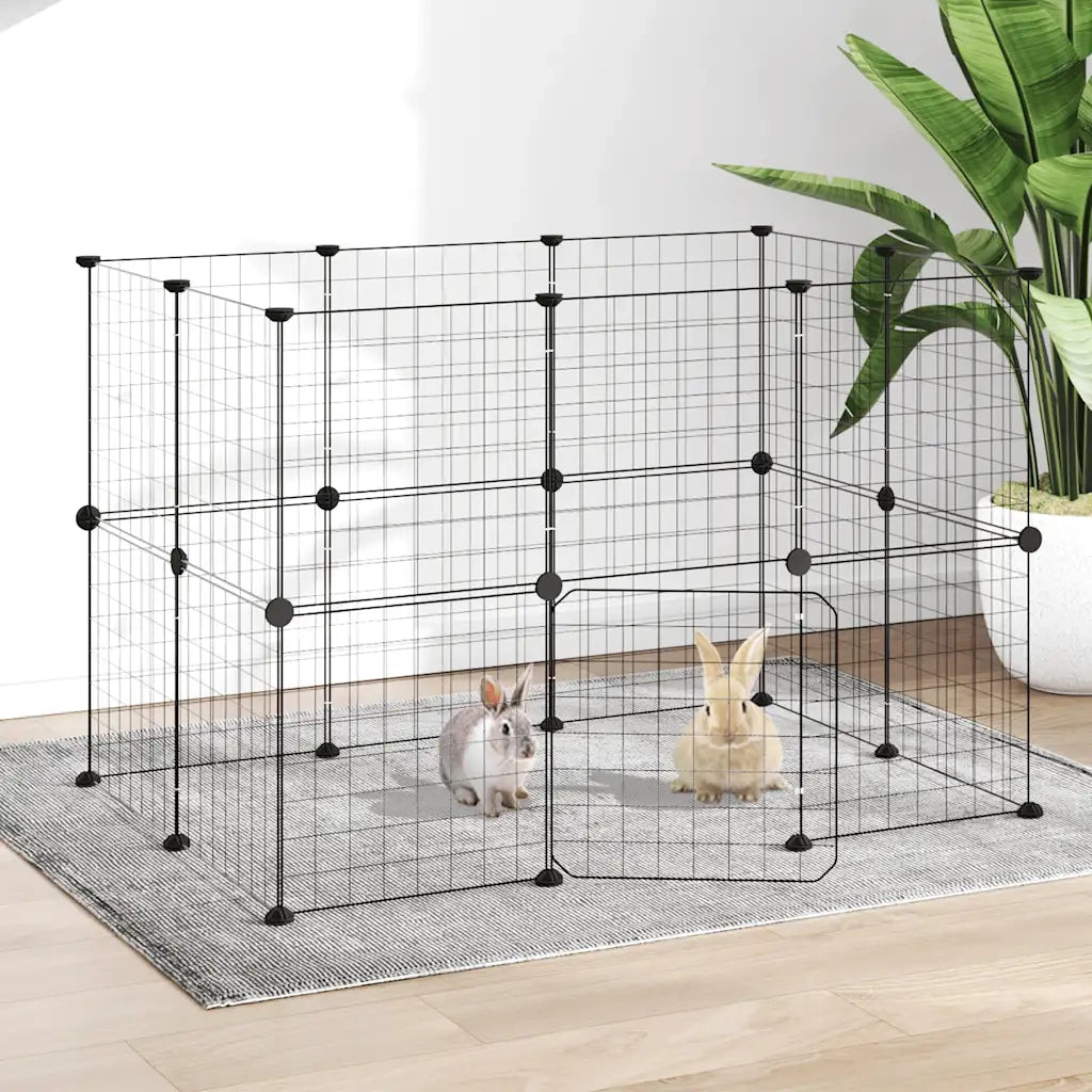 Gabbia per Animali 20 Pannelli con Porta Nera 35x35 cm Acciaio CFW6155862