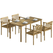 Set da pranzo 5 pezzi ¨C Minimal ¨C tavolo e sedie in teak per 4 persone