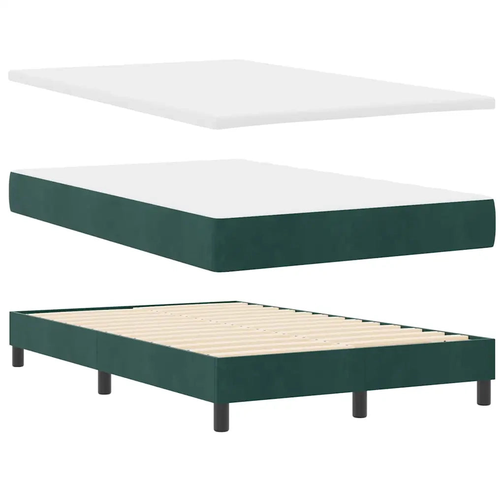 Letto a Sorgente LED con led Verde Scuro 120 x 200 cm Velluto 3342581