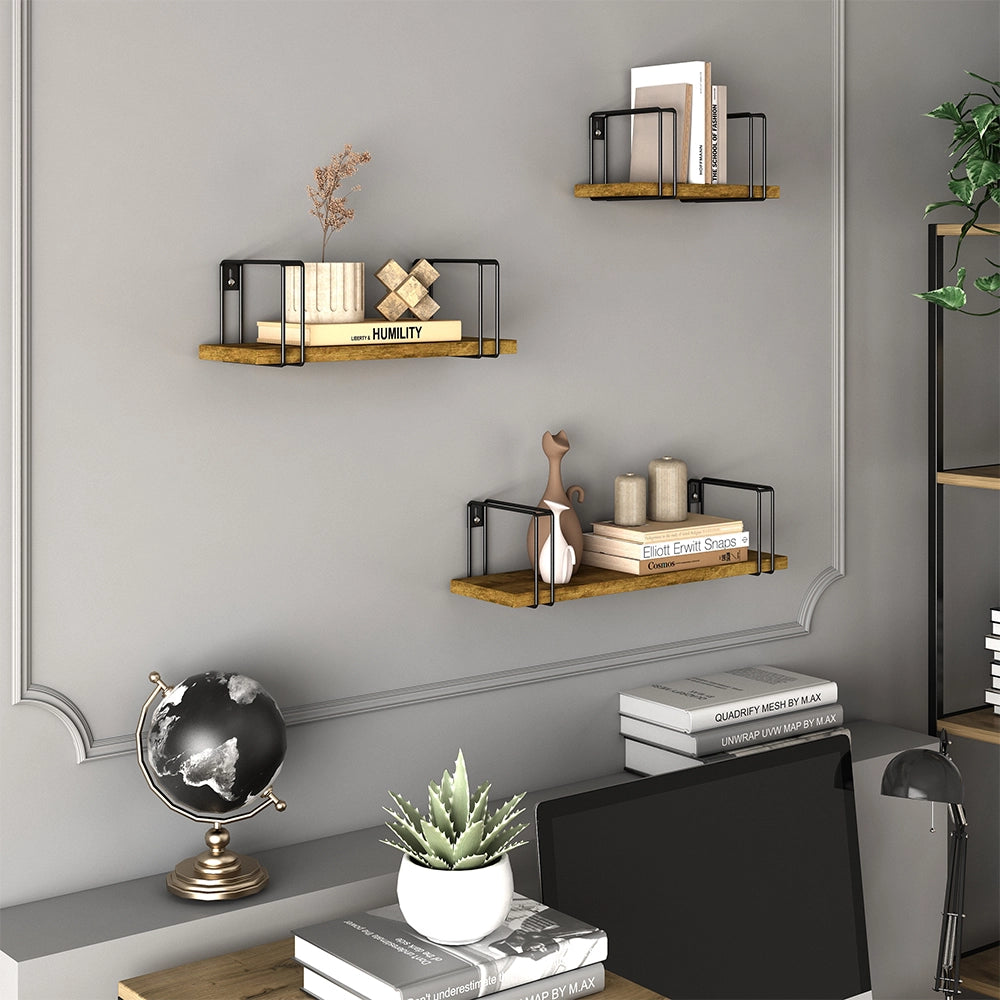 Vicco Scaffale a muro Legno antico 3 parti