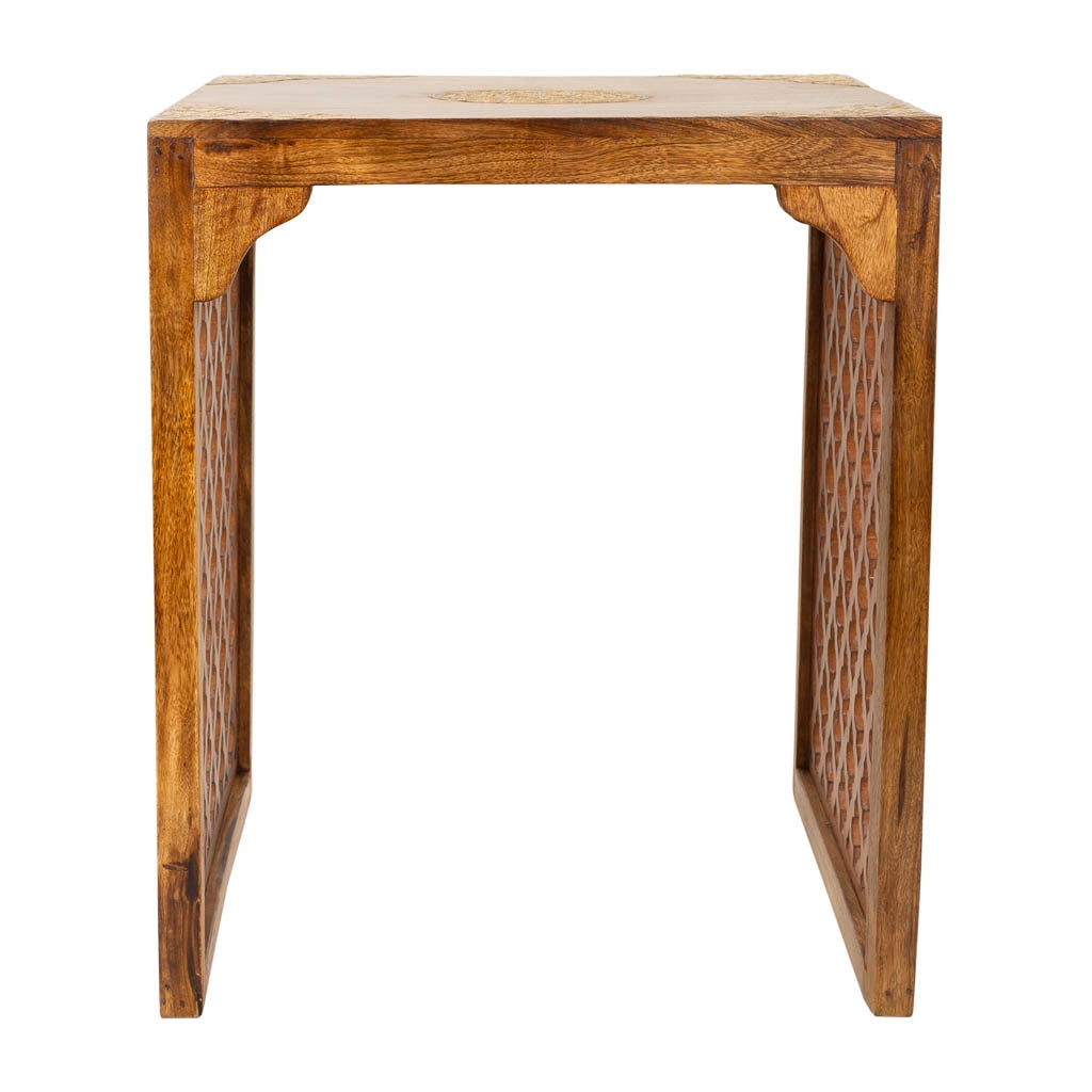 Sgabello in legno e metallo 45X45X53h cm
