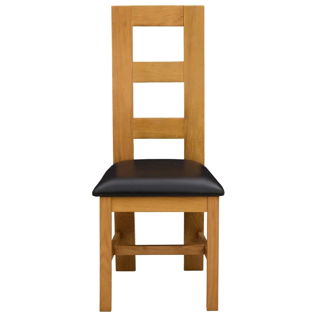 Sedia da pranzo 2 pz Legno di Quercia Massello Nero 42039166