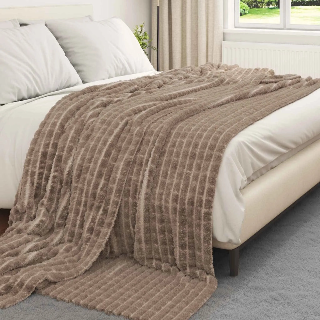 Coperte da Pile 6 pcs Cammello 270 x 240 cm Panno