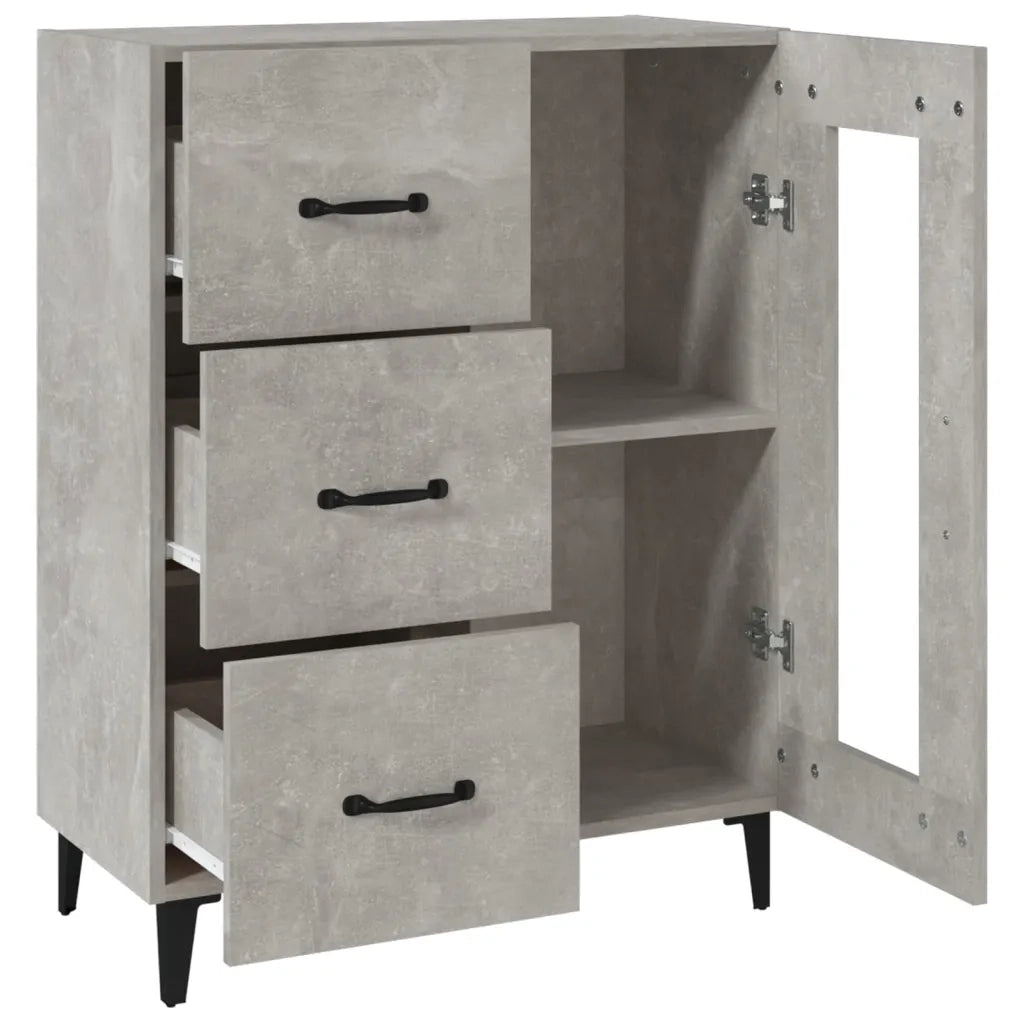 Credenza Grigio Cemento 69,5x34x90 cm in Legno Multistrato 812217