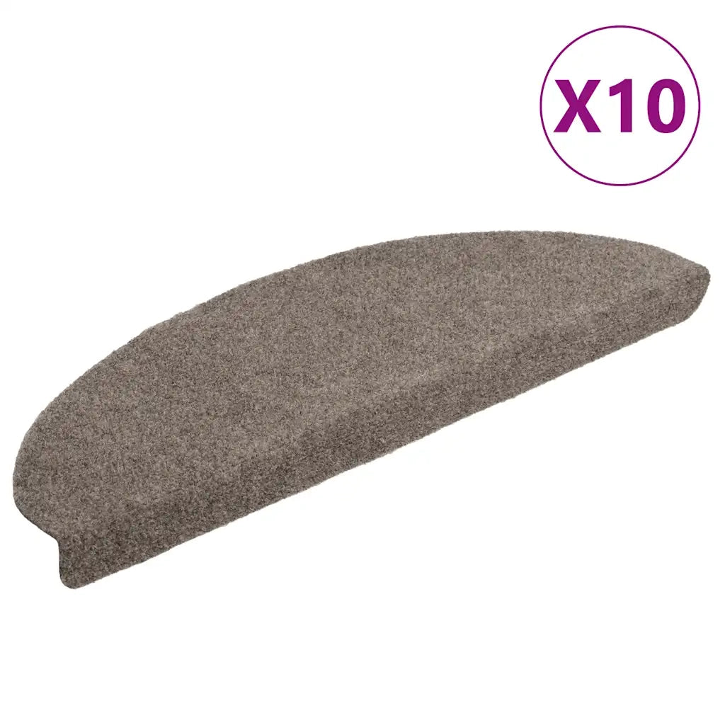 Tappetini per scale autoadesivi 10 pz | Gradini per Scale 65x21x4 cm beige semicircolari grandi