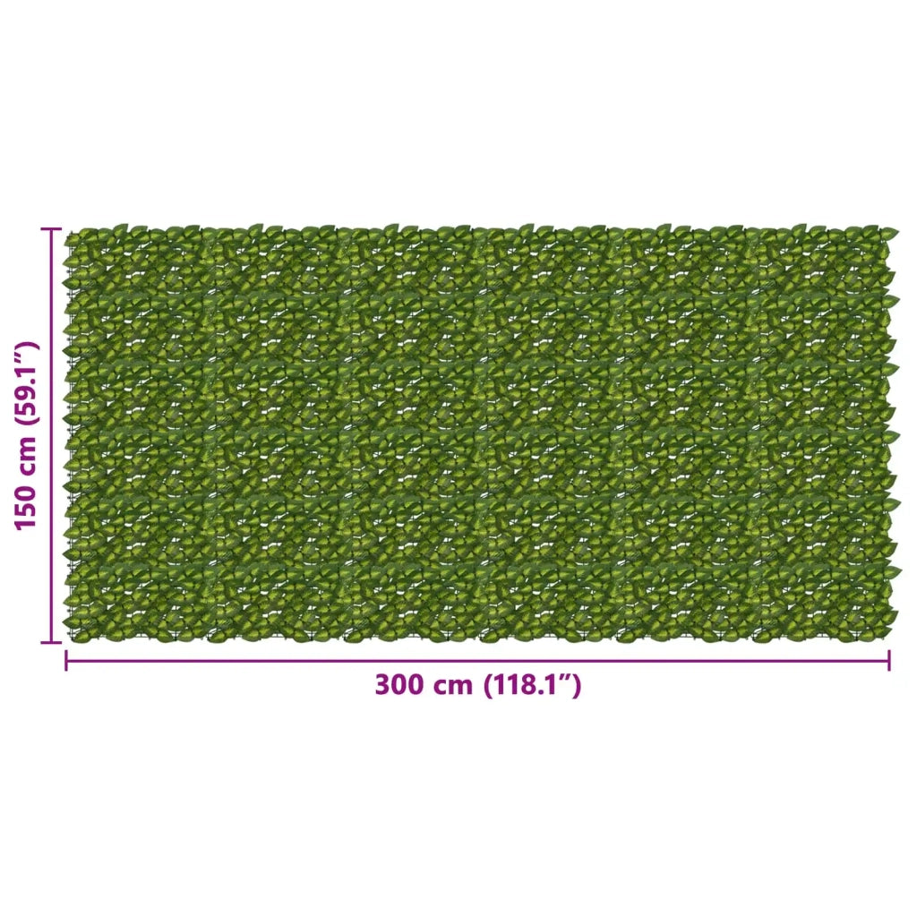 Paravento da Balcone | Schermo per balcone con foglie Verde e Giallo 300 x 150 cm