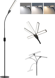 ZMH Lampada da Terra LED Nero 9W 158cm Dimmerabile Timer Memoria per Studio Camera