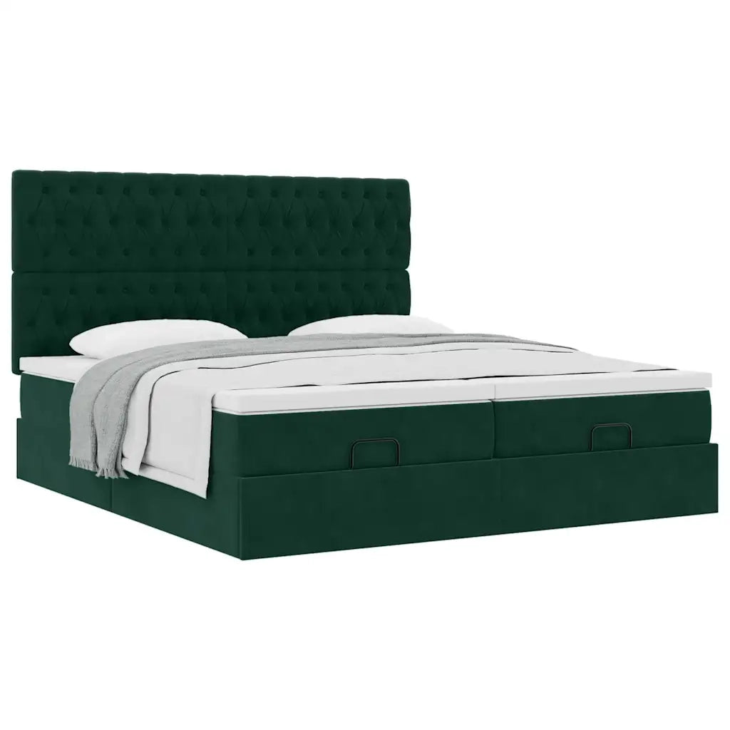 Struttura Letto Pouf con Materassi 180x200 cm Velluto 3313793