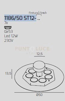 DISK BIANCO CON STAFFA DI FISSAGGIO E COPRIBASE 1186-50 ST12-BI