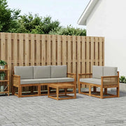 Set di divani da esterno 6 pcs Naturale e Grigio Chiaro 3384997