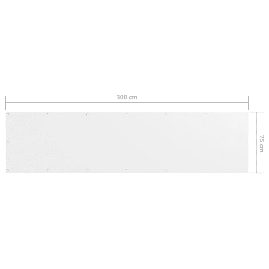 Schermo da balcone | Paravento da Balcone Bianco 75x300 cm in Tessuto Oxford