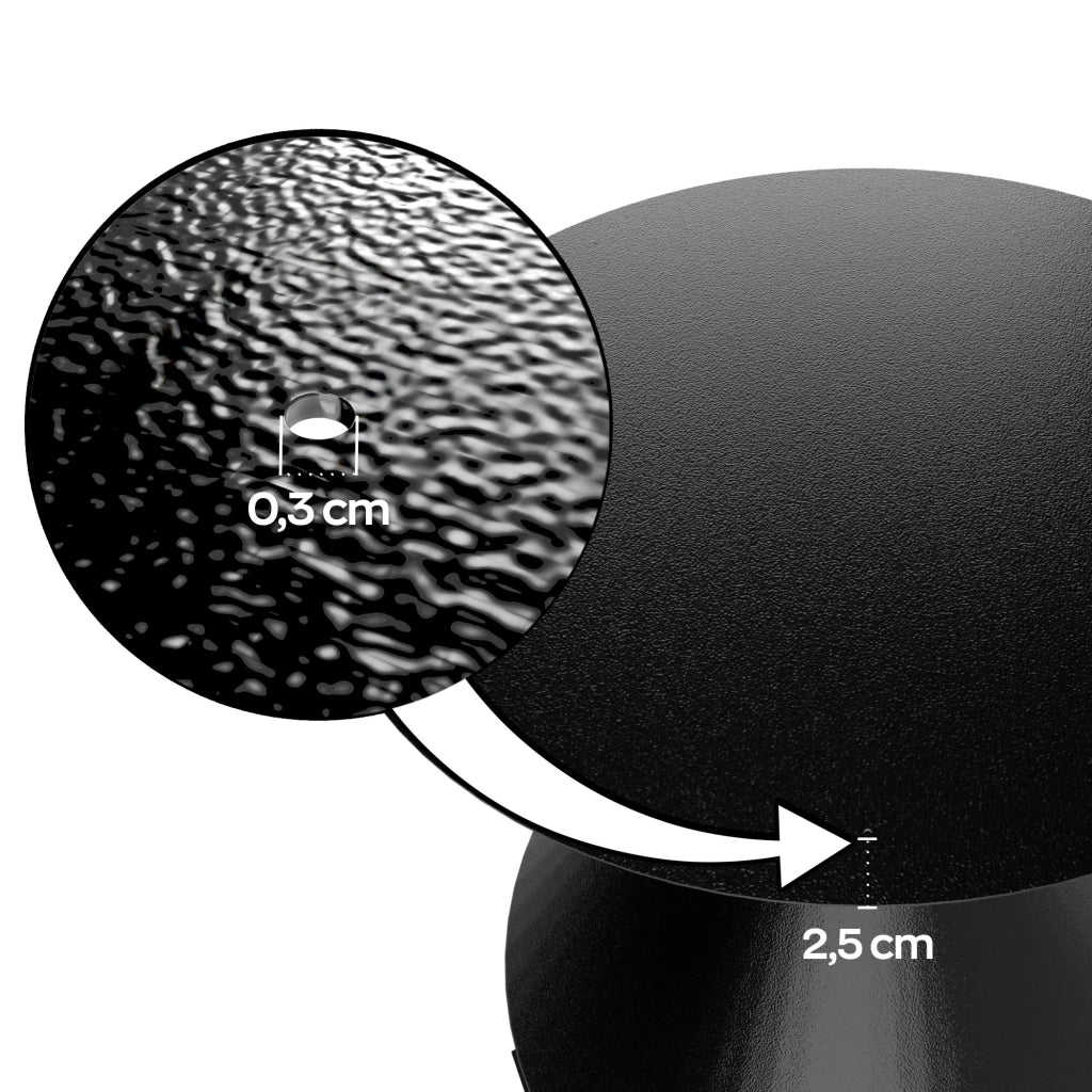 Graal - Base per Tavolo da Pranzo Rotondo a Doppio Cono H70 cm in Metallo Nero
