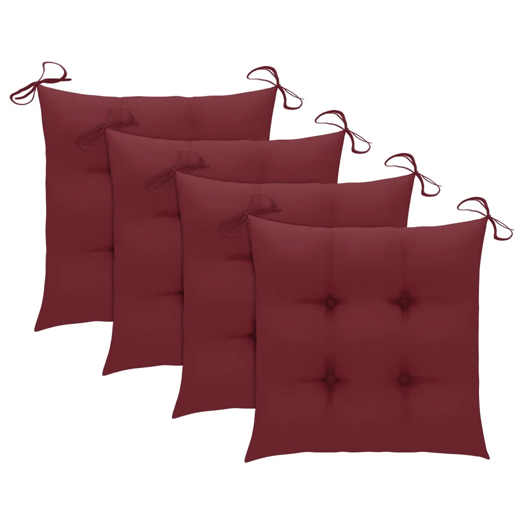 Set da Pranzo da Giardino 5 pz | Set Salotto da Giardino Pieghevole con Cuscini in Bamb¨´