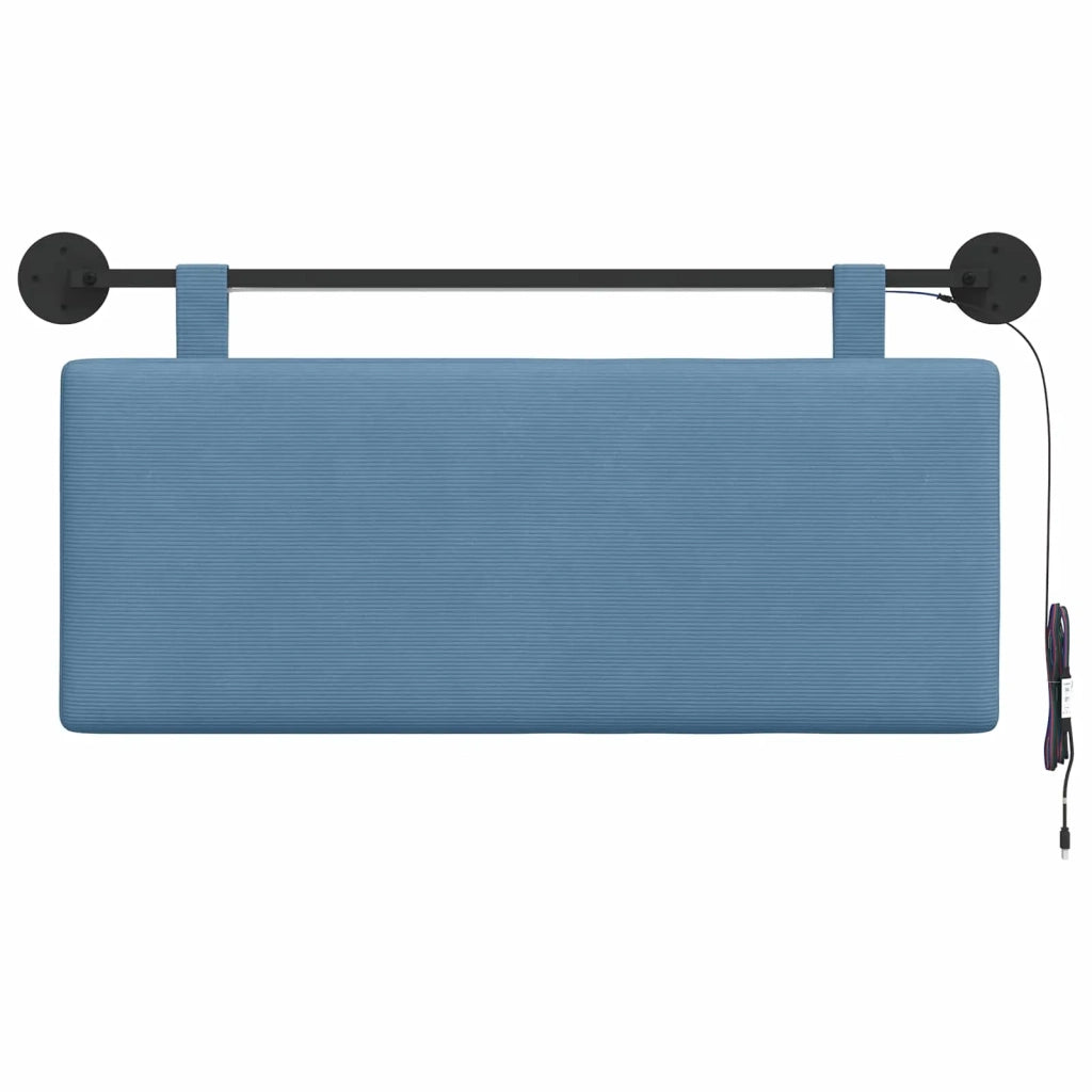 Testiera sospesa Con luce LED Blu Tessuto in Cords 3424293