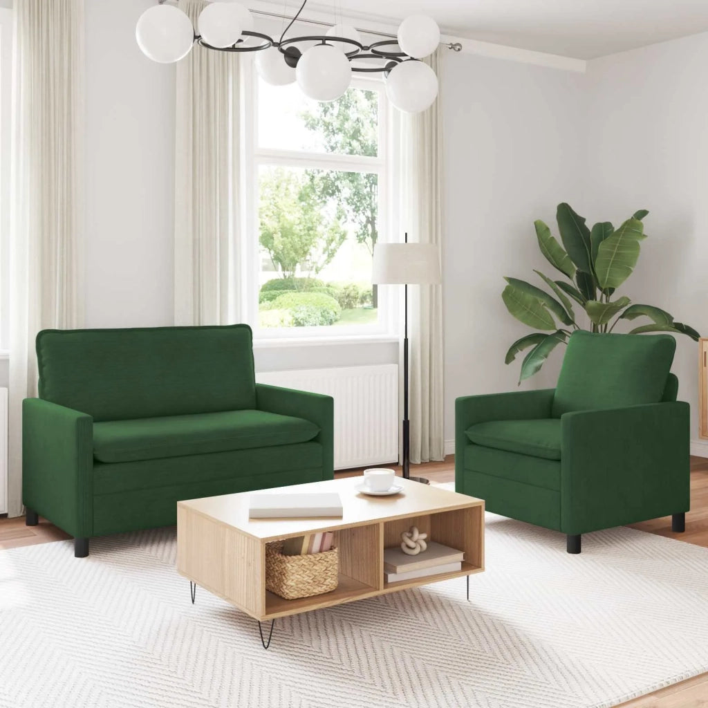 Set di divani 2 pcs Verde Giungla Tessuto 3417045