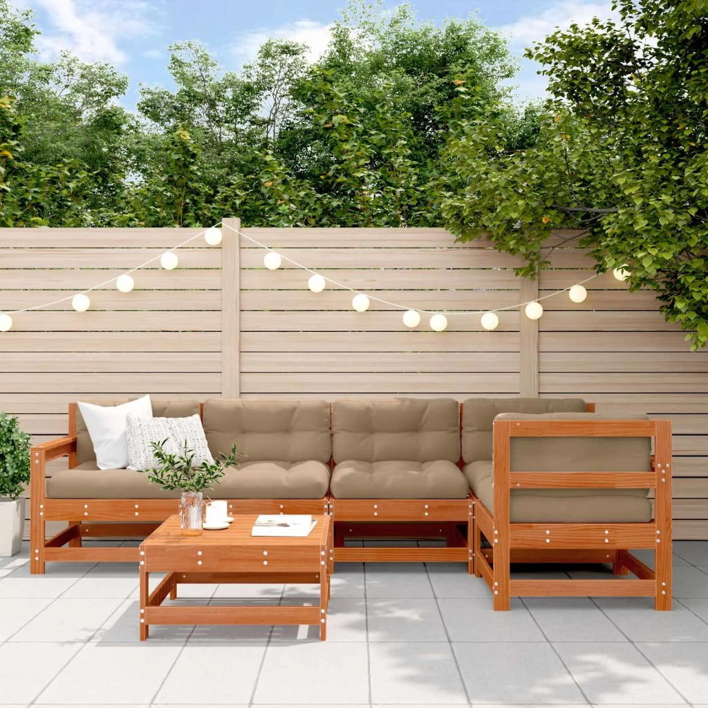 Set Lounge da Giardino 7 pcs Marrone Cera