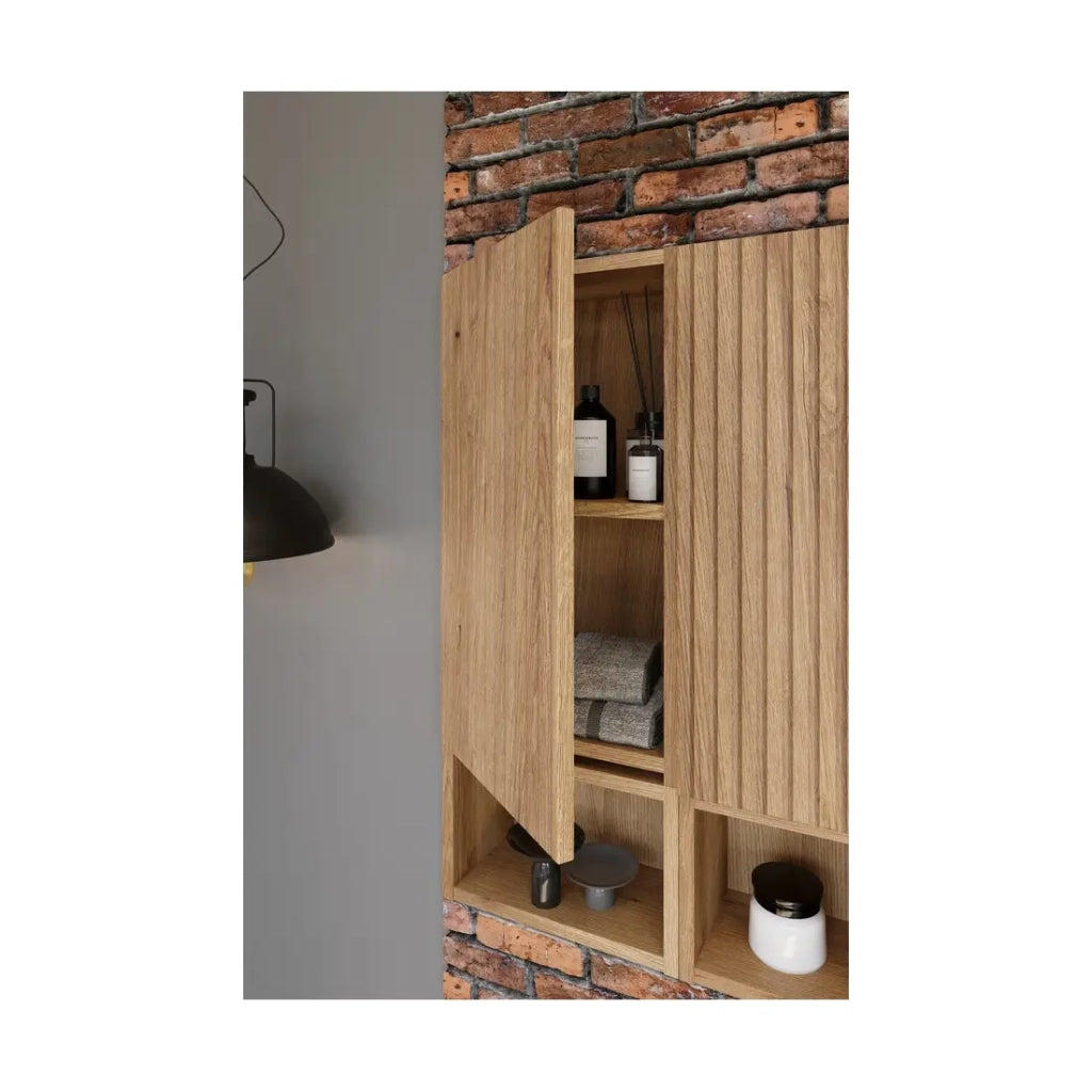 Mobile da bagno VANO 57 cm in rovere sospeso con porta