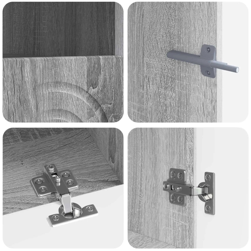 Mobile TV LED a 3 pezzi Sonoma grigio Legno ingegnerizzato 3416506