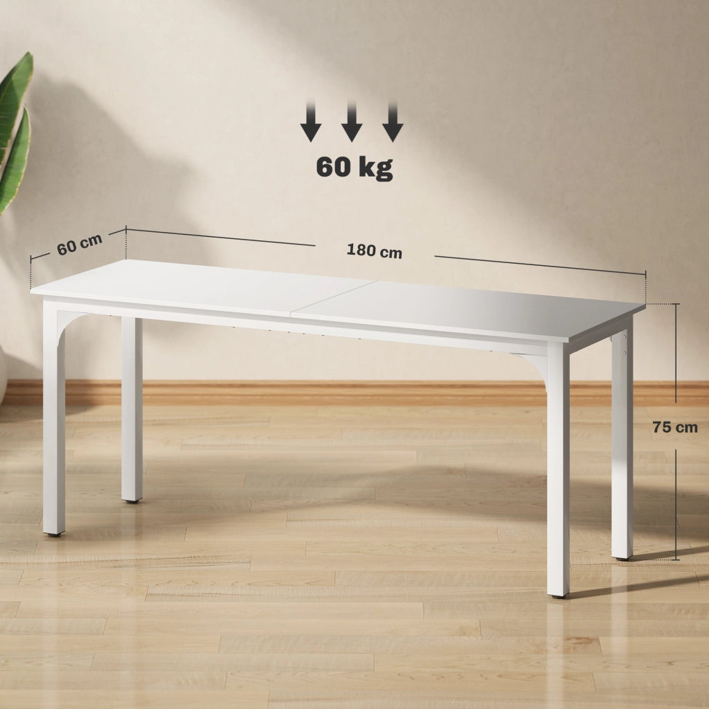 Scrivania per computer 180 cm ¨C Xylo ¨C bianco, per 2 persone, ufficio e studio