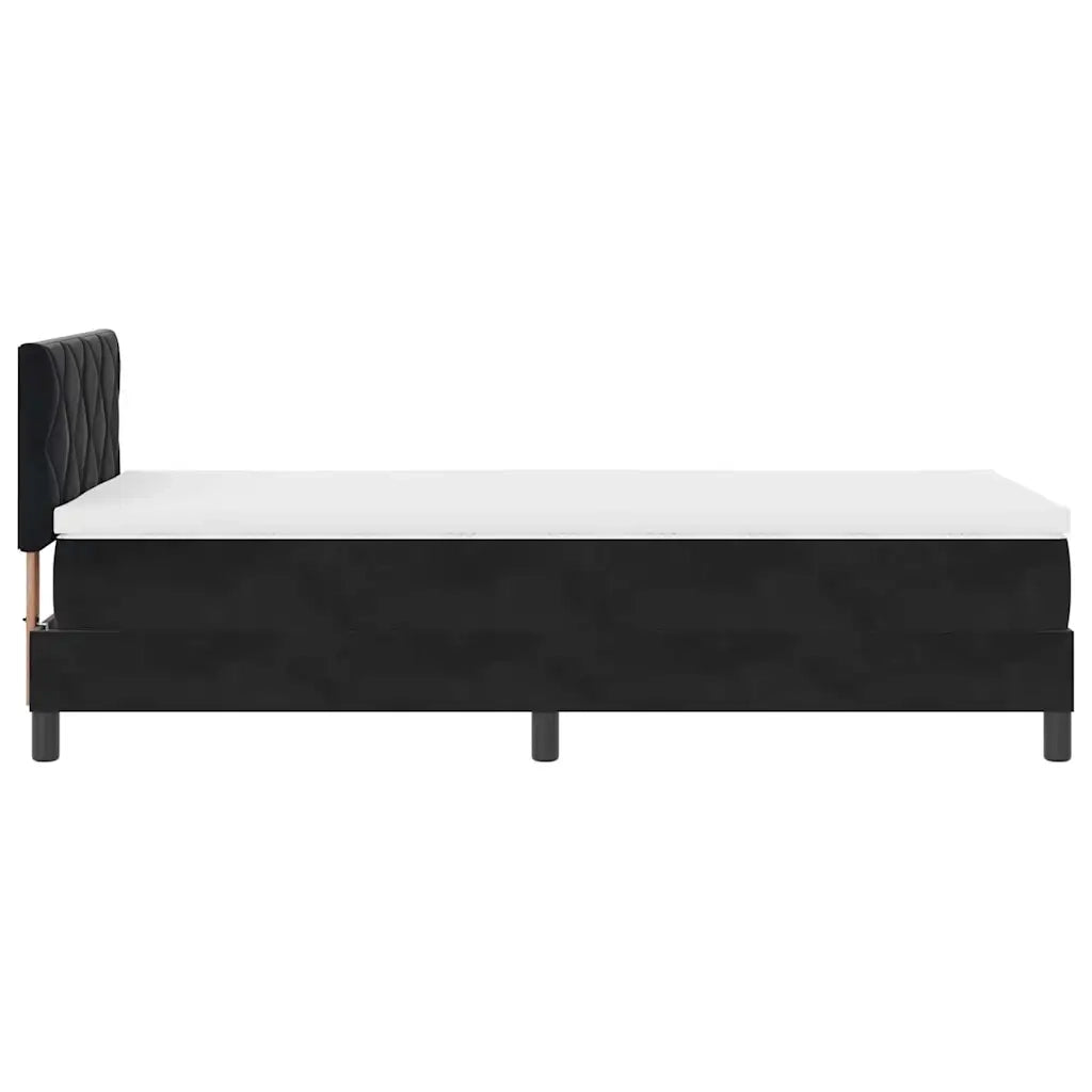Letto a Sorgente LED con materasso Nero 90 x 200 cm Velluto 3342694
