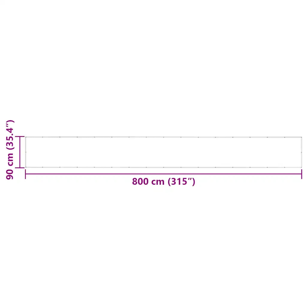 Paravento per Balcone Striscia Gialla e Bianca 90x800 cm 42002043