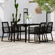 Set Mobili da Pranzo per Giardino 5 pz Nero 3099151