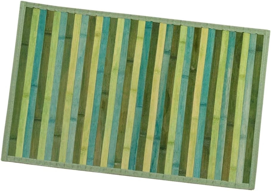 Tappeto Bamboo Legno 50x370 cm Stuoia Cucina Degradè Tovaglietta Colazione Retro Antiscivolo Verde