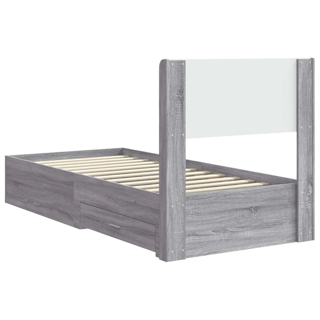 Struttura del letto con stoccaggio e testata Sonoma grigio 3414520