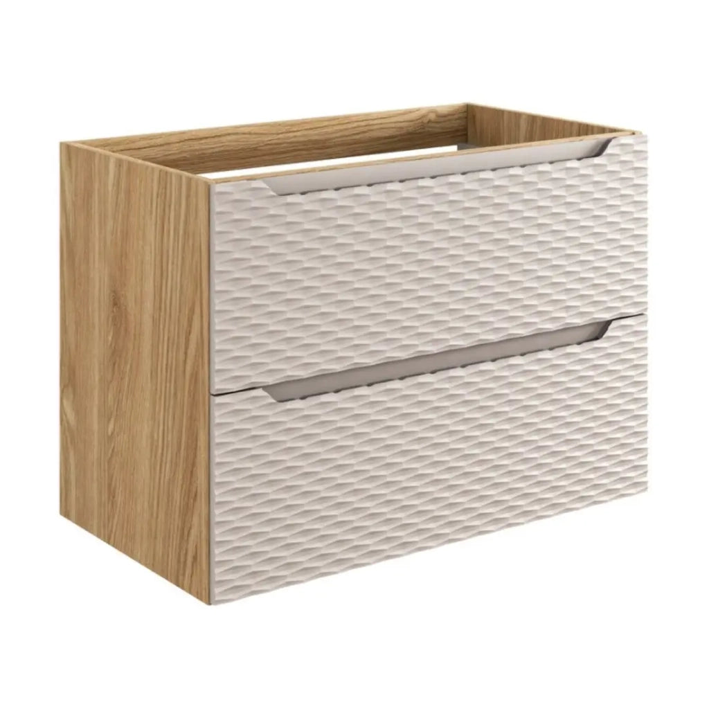 Mobile sottolavabo YOKA – Beige e rovere chiaro 80 cm