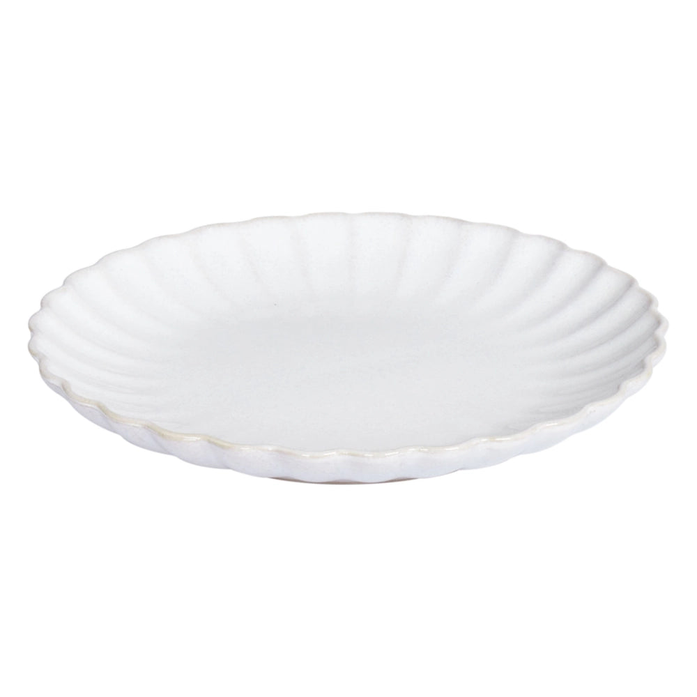 Set di 16 stoviglie in gres caolino fatto a mano con smalto reattivo Bianco Cucina effetto martello Sala da pranzo