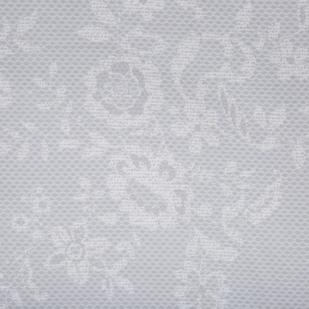 Set di biancheria da letto 200 x 200 cm in cotone motivo floreale grigio e bianco